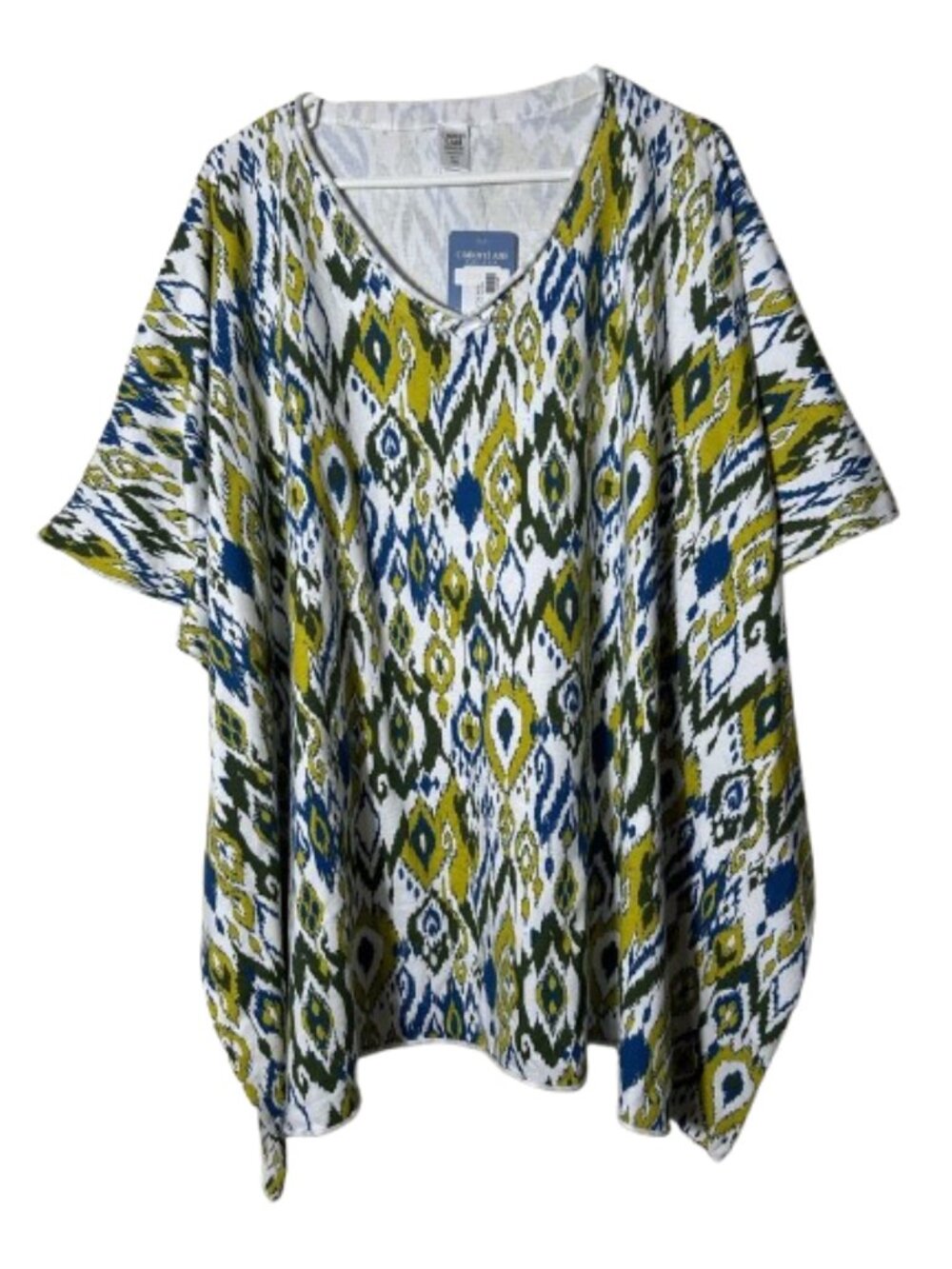 Cotton Lani ikat print oversized tunic tee womens OS NWT lagenlook